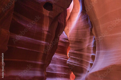 Beautiful light among the sandstone walls of Antelope Canyon