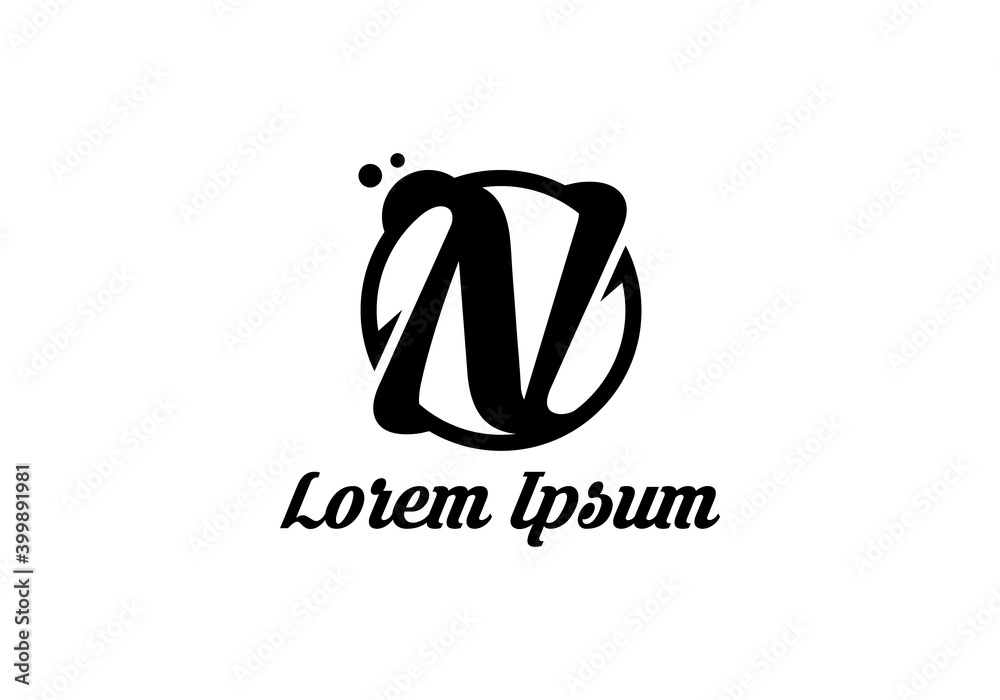 Obraz premium Letter N Minimal Monogram