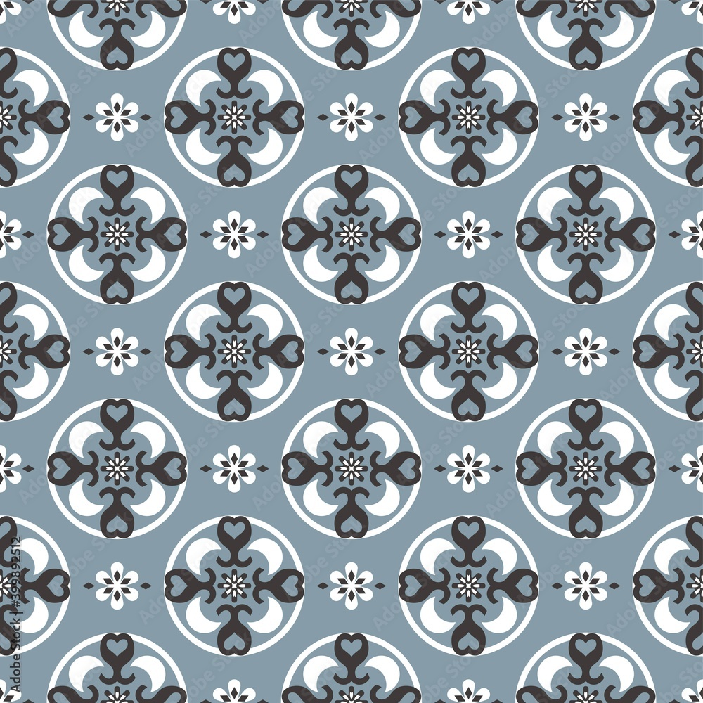 Obraz premium Baroque style continuous seamless background, used for wallpaper, pattern texture, tile, web page background, surface texture, fabric texture