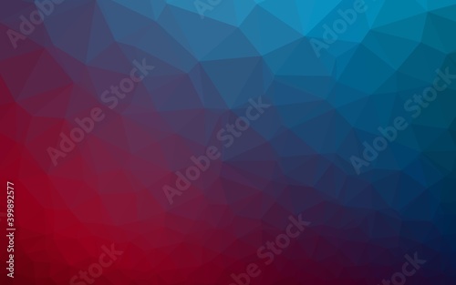 Dark Blue  Red vector low poly layout.