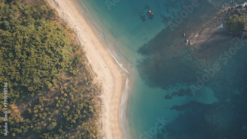 Valokuva Top down of paradise resort at ocean bay aerial