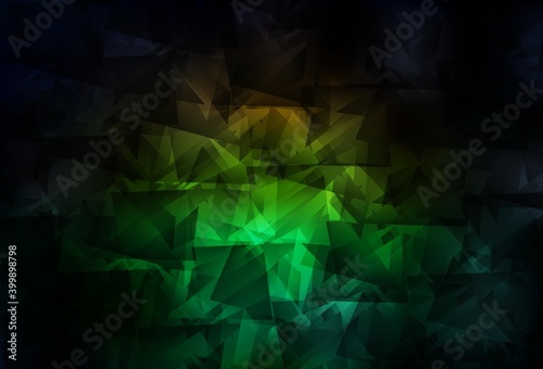 Dark Green, Red vector gradient triangles template.