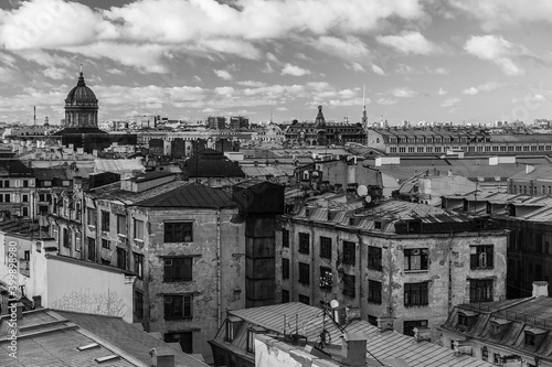 Cityscape of Saint Petersburg with doome of Kazan cathedral