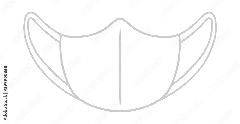 立体型マスクの線画イラスト サージカルマスク Stock Vector Adobe Stock