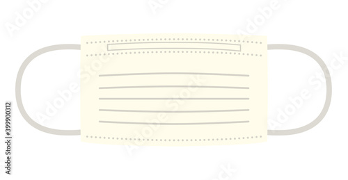 不織布マスクの線画イラスト【サージカルマスク】