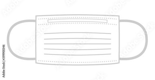 不織布マスクの線画イラスト【サージカルマスク】