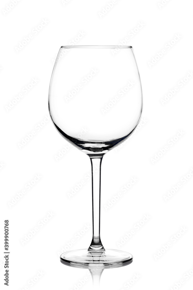 Glass for red wine glass on the lumen on a white background