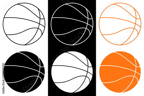 set of basketball ball icons. Team sports, active lifestyle. Isolated vector on white background