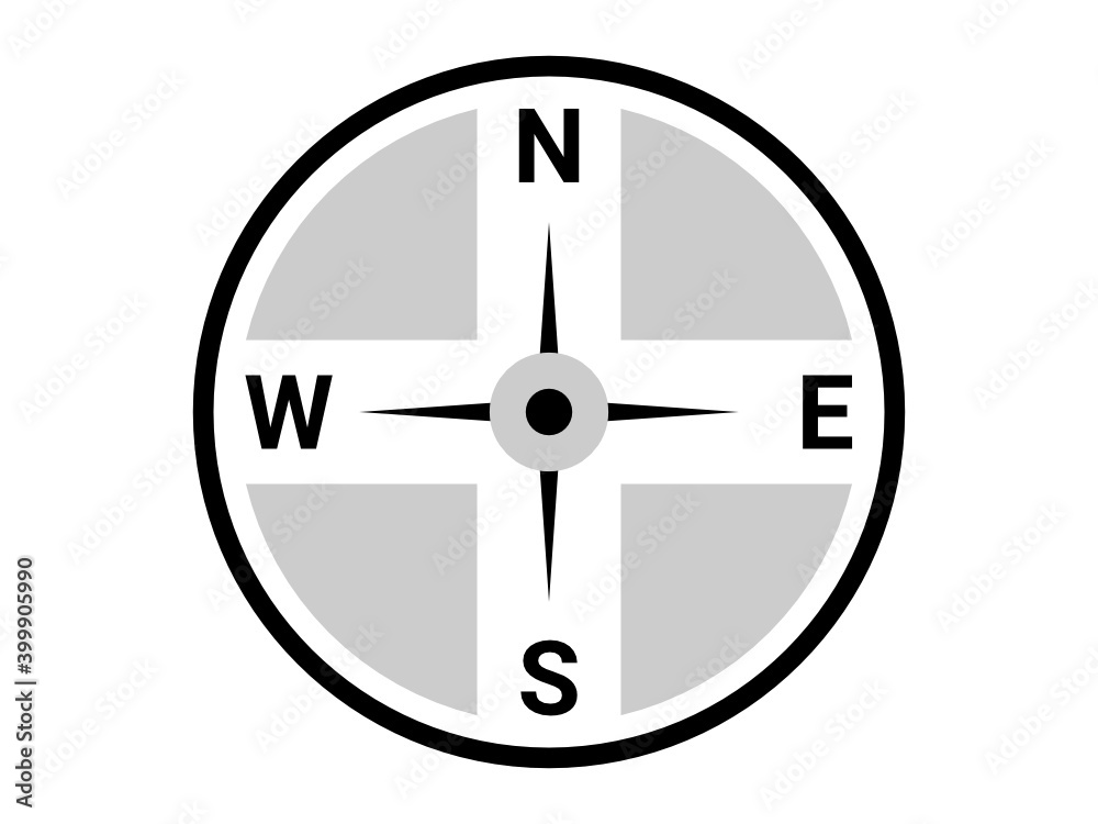 Flat compass direction illustration. Map symbol. Flat compass direction illustration. Map symbol.