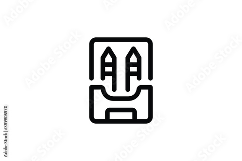 Stationery Outline Icon - Pencil Case
