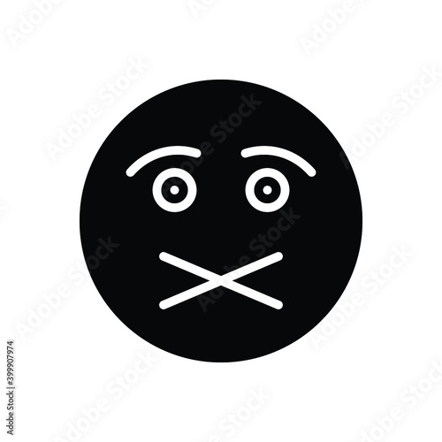 Black solid icon for silence
 