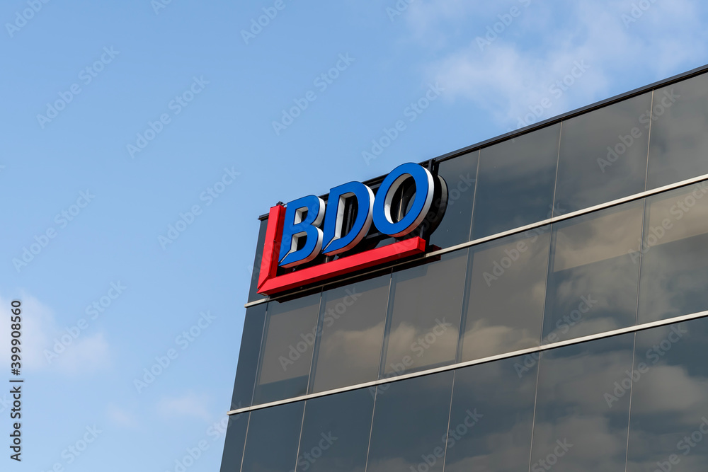 Cambridge, On, Canada September 27, 2020 A BDO Sign is seen in