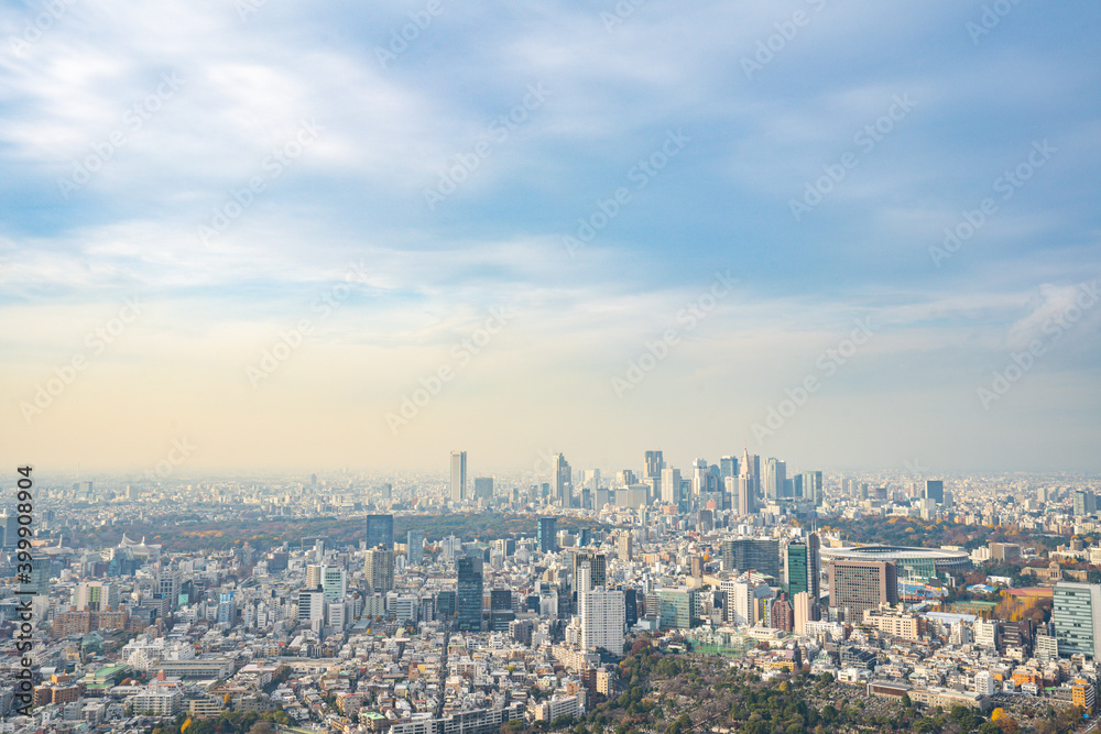 【六本木ヒルズより】東京都内、都市景観/新宿副都心方面