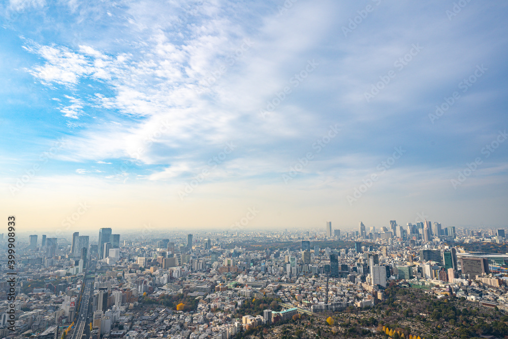 【六本木ヒルズより】東京都内、都市景観/渋谷、新宿副都心方面