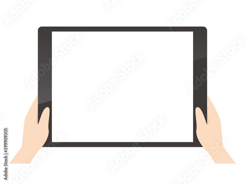 タブレットを持つイラストレーション