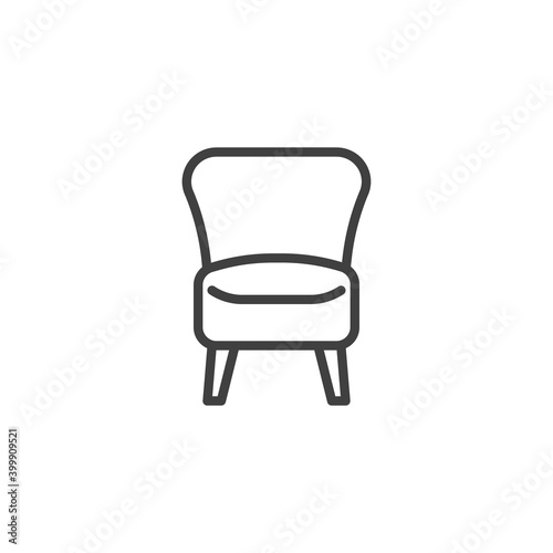 Armchair furniture line icon. linear style sign for mobile concept and web design. Modern armchair outline vector icon. Symbol, logo illustration. Vector graphics