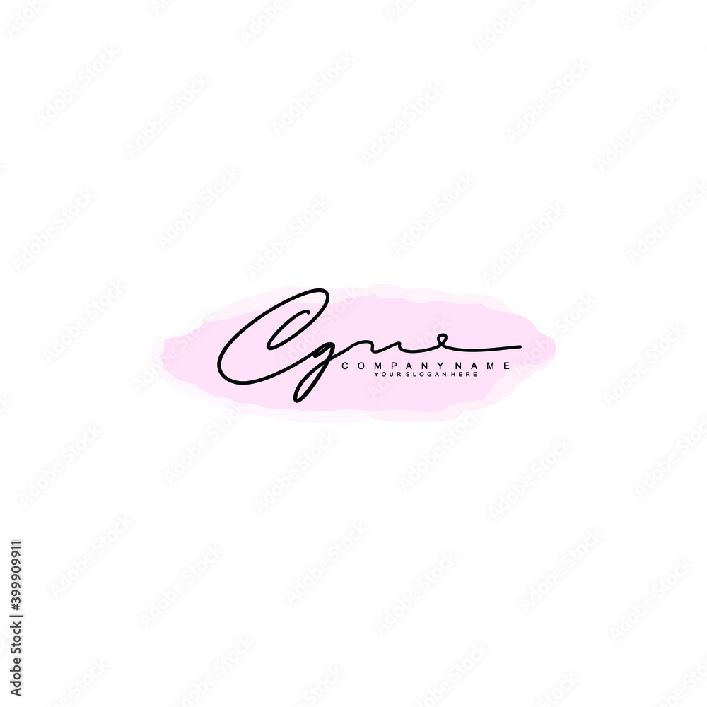 Initial CG Handwriting, Wedding Monogram Logo Design, Modern Minimalistic and Floral templates for Invitation cards	

