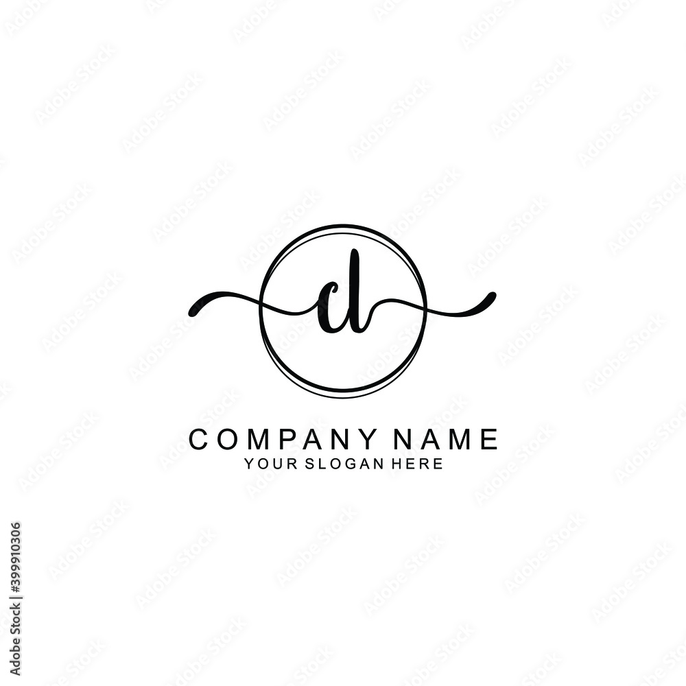 Initial CL Handwriting, Wedding Monogram Logo Design, Modern Minimalistic and Floral templates for Invitation cards	
