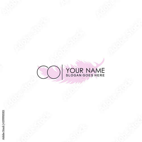 Initial CO Handwriting, Wedding Monogram Logo Design, Modern Minimalistic and Floral templates for Invitation cards	
