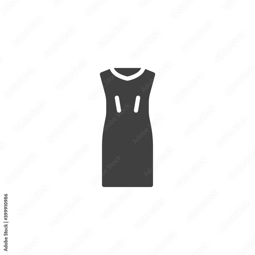 Sleeveless dress vector icon. filled flat sign for mobile concept and web design. Women's bodycon dress glyph icon. Symbol, logo illustration. Vector graphics Sleeveless dress vector icon. filled flat sign for mobile concept and web design. Women's bodycon dress glyph icon. Symbol, logo illustration. Vector graphics
