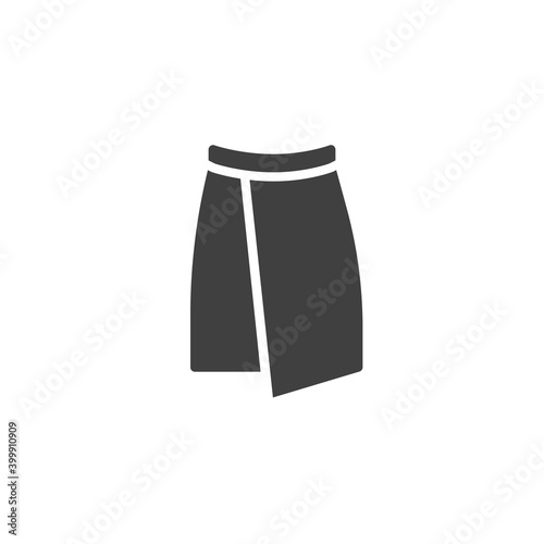 Wrap skirt vector icon. filled flat sign for mobile concept and web design. Skirt front view glyph icon. Symbol, logo illustration. Vector graphics