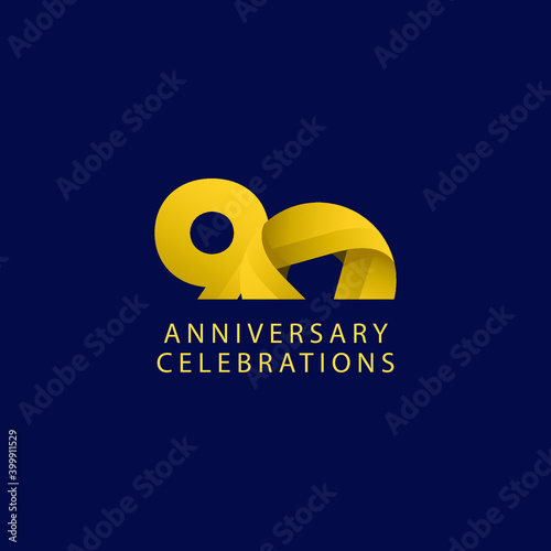 90 years anniversary design template.