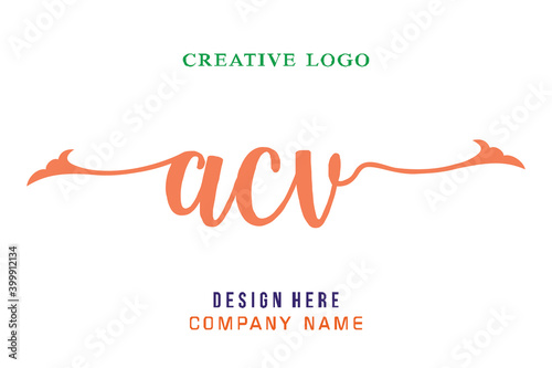 ACV lettering logo is simple, easy to understand and authoritative photo