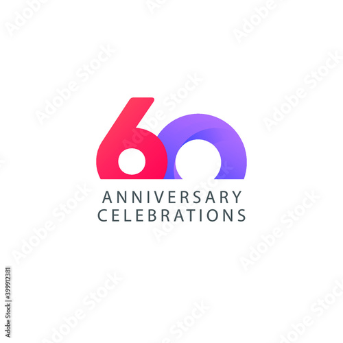 60 years anniversary design template.