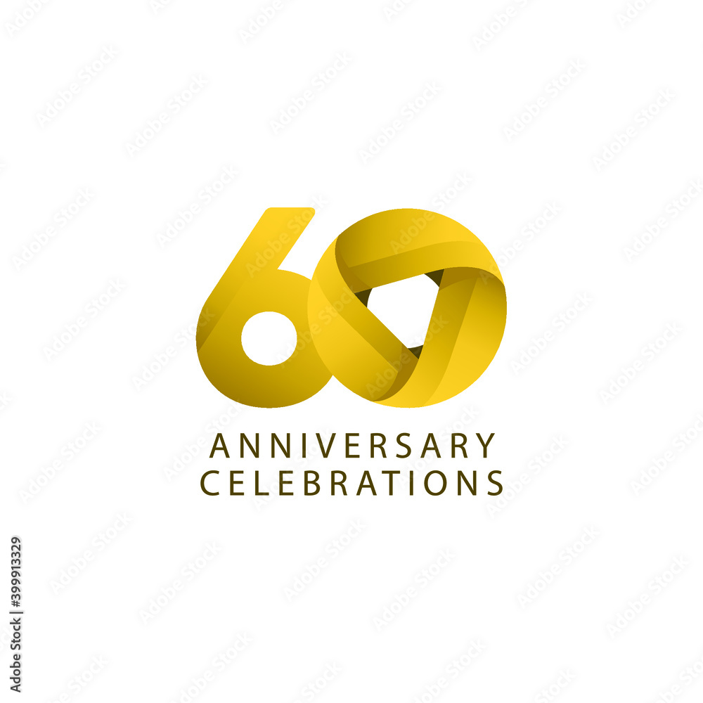 Fototapeta premium 60 years anniversary design template.