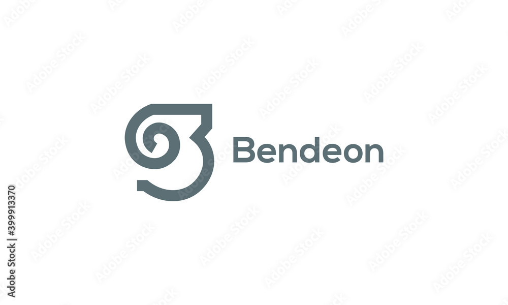 B minimalist logo design and vector template logo