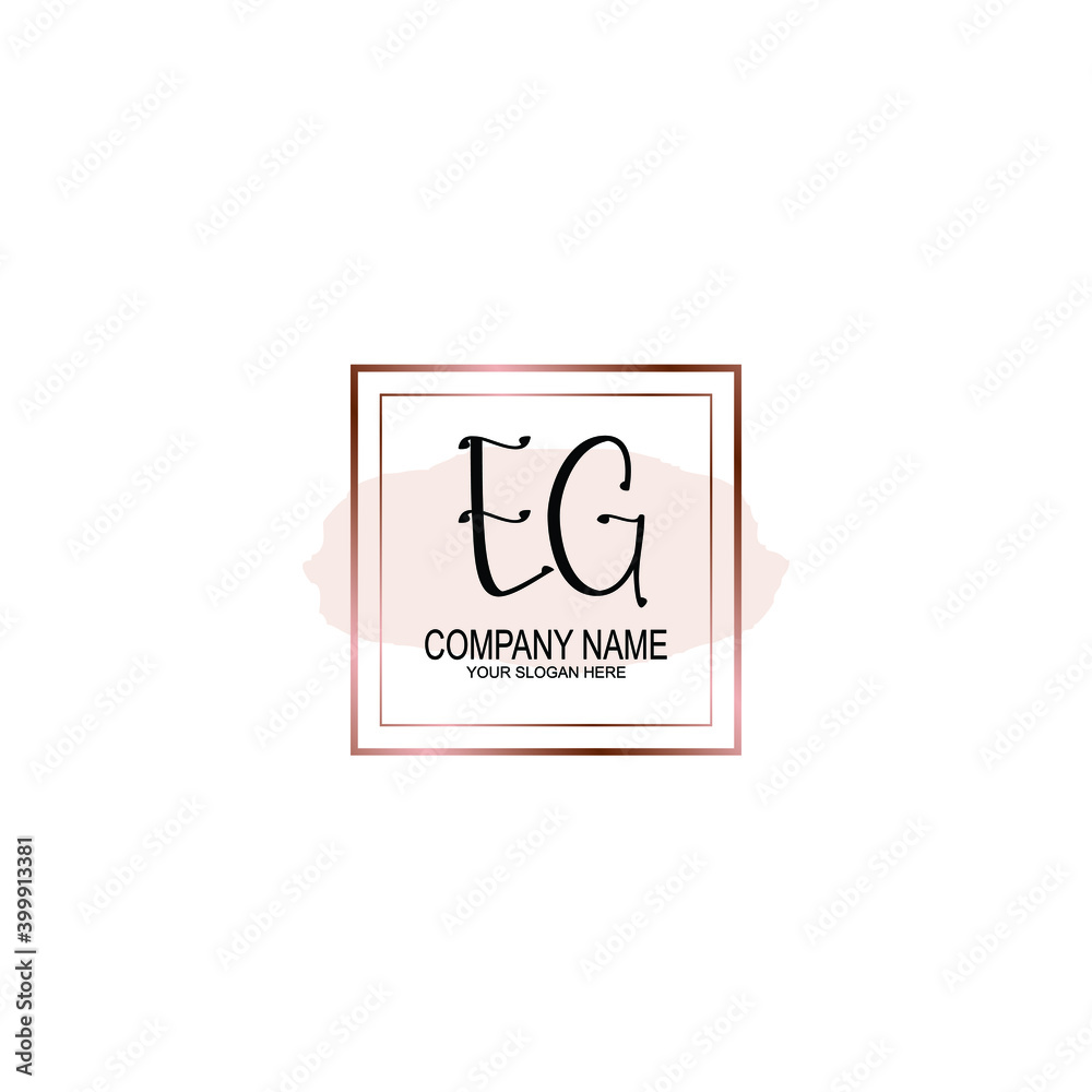 Initial EG Handwriting, Wedding Monogram Logo Design, Modern Minimalistic and Floral templates for Invitation cards	
