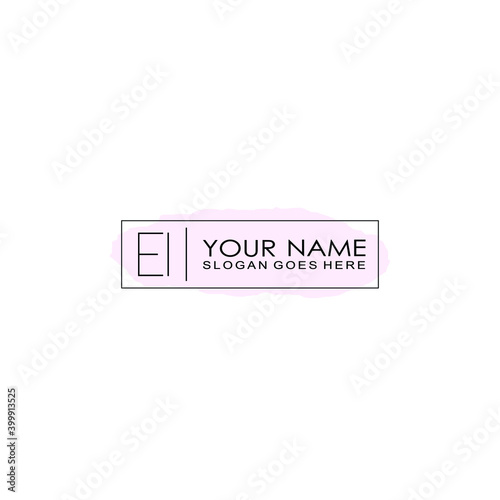 Initial EI Handwriting, Wedding Monogram Logo Design, Modern Minimalistic and Floral templates for Invitation cards 