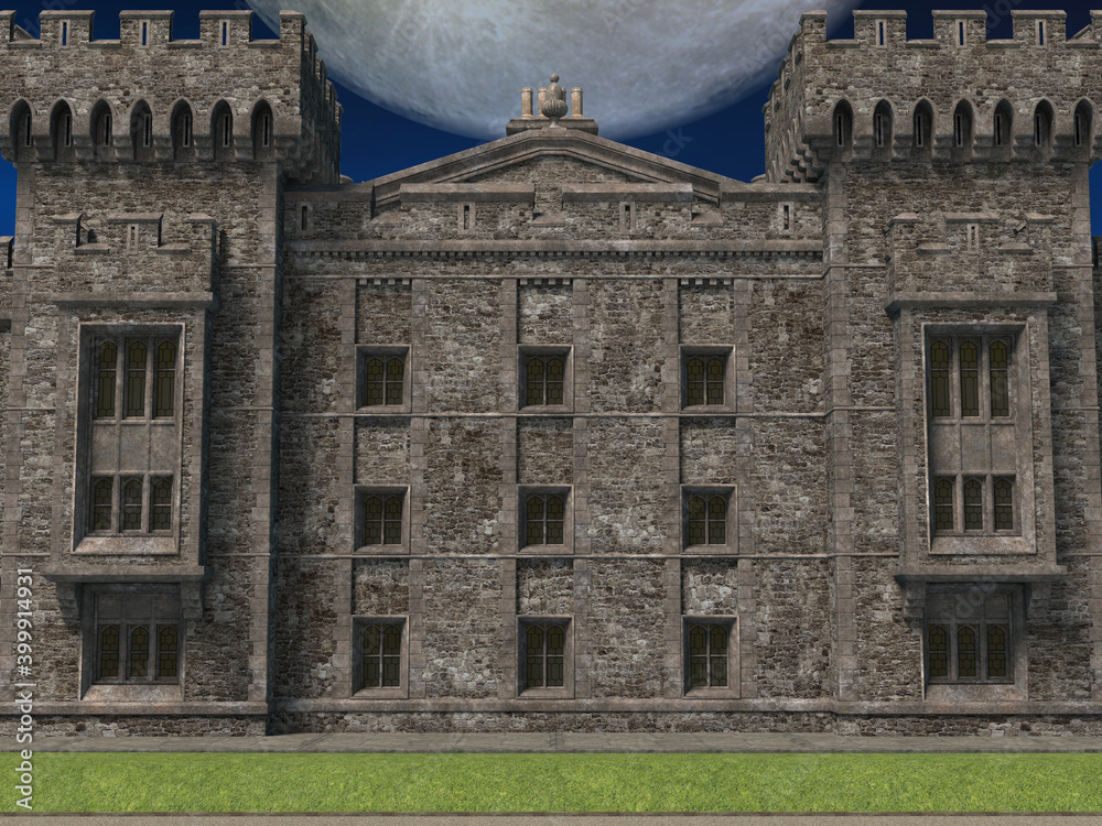 Fototapeta premium 3d render of a fantasy castle