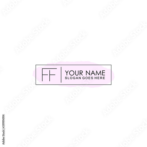 Initial FF Handwriting, Wedding Monogram Logo Design, Modern Minimalistic and Floral templates for Invitation cards	
