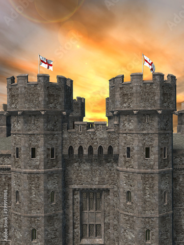 Tablou canvas 3d render of a fantasy castle