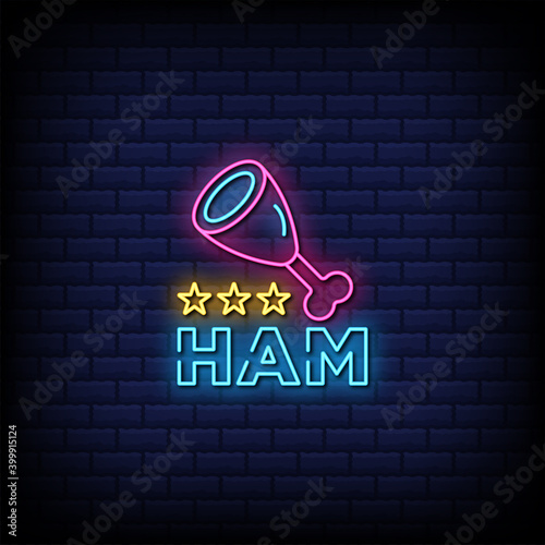 Ham neon signs style text