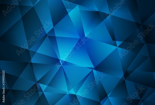 Dark BLUE vector polygonal template.