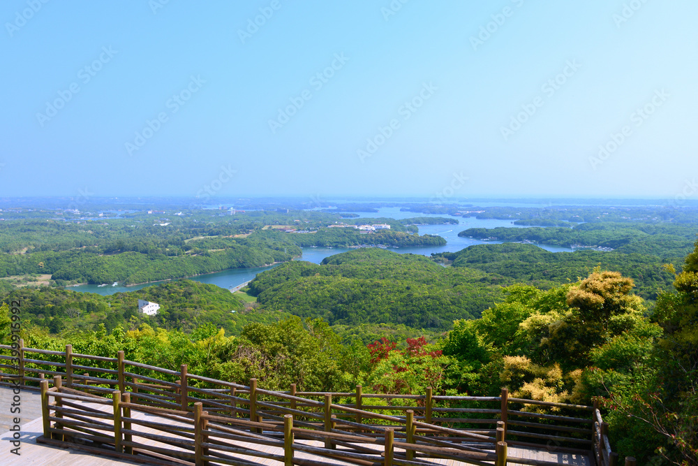 三重県伊勢志摩　横山展望台からの眺め（View from Yokoyama observation deck , Ise-Shima, Mie Prefecture）