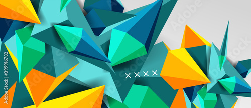 3d low poly abstract shape background vector illustration