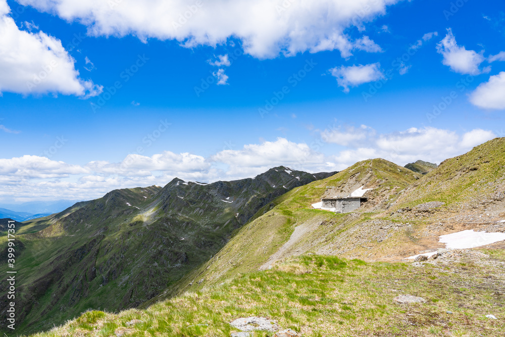 A bunker from world war one in the european alps on the 