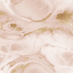 Canvas schilderij Glamour stijl patronen Roze marmer met gouden glitter  © NinjaCodeArtist