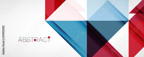 Geometric abstract background. Techno color triangle shapes. Vector illustration for covers, banners, flyers and posters and other designs