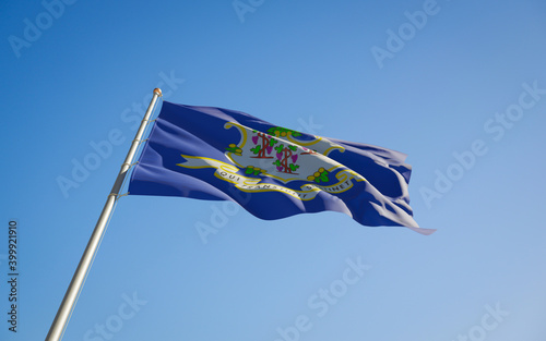 Connecticut US State Flag low angle