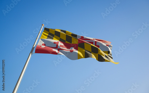 Maryland US State Flag low angle