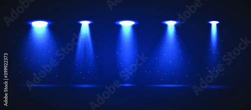 Set of High Quality Realistic Sportlight for your Design . Isolated Vector Elements