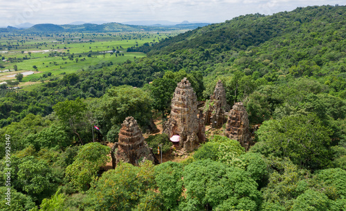 The wat Banan Temple ruins south of the city Battambang in Cambodia photo