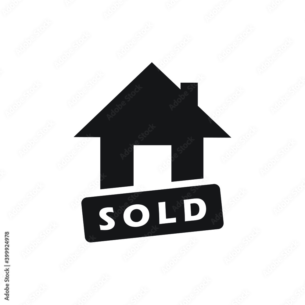 Sold house icon design. vector illustration Sold house icon design. vector illustration