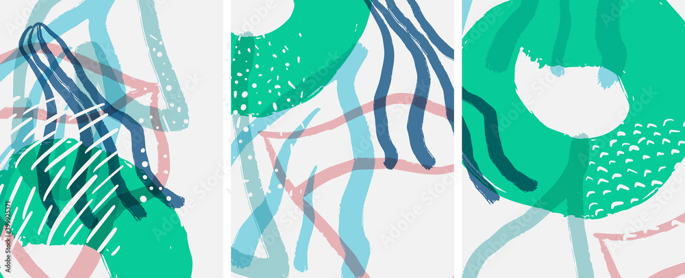 Obraz premium Social media abstract backgrounds. Abstract hand drawn doodles. Vector illustration for covers, banners, flyers