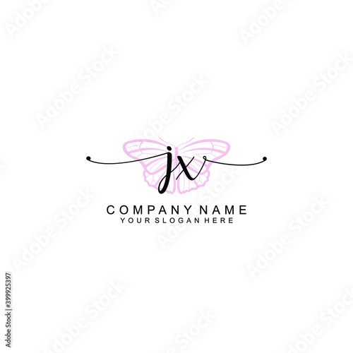 Initial JX Handwriting, Wedding Monogram Logo Design, Modern Minimalistic and Floral templates for Invitation cards 