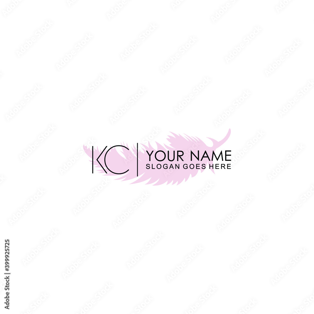 Initial KC Handwriting, Wedding Monogram Logo Design, Modern Minimalistic and Floral templates for Invitation cards	
